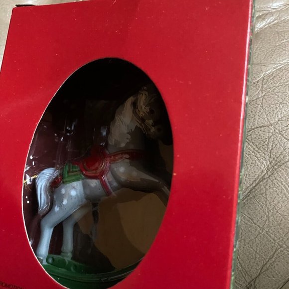 Vintage Plastic Grey Rocking Horse Christmas Collection Ornament - Picture 2 of 2